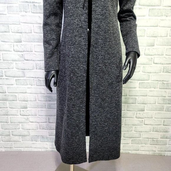 Vintage 90s Eye Candy Size M Black Grey Long Cardigan Duster Tie Front Grunge - Picture 3 of 9